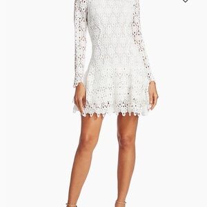 Jonathan Simkhai Ivory Crochet Long Sleeve Dress